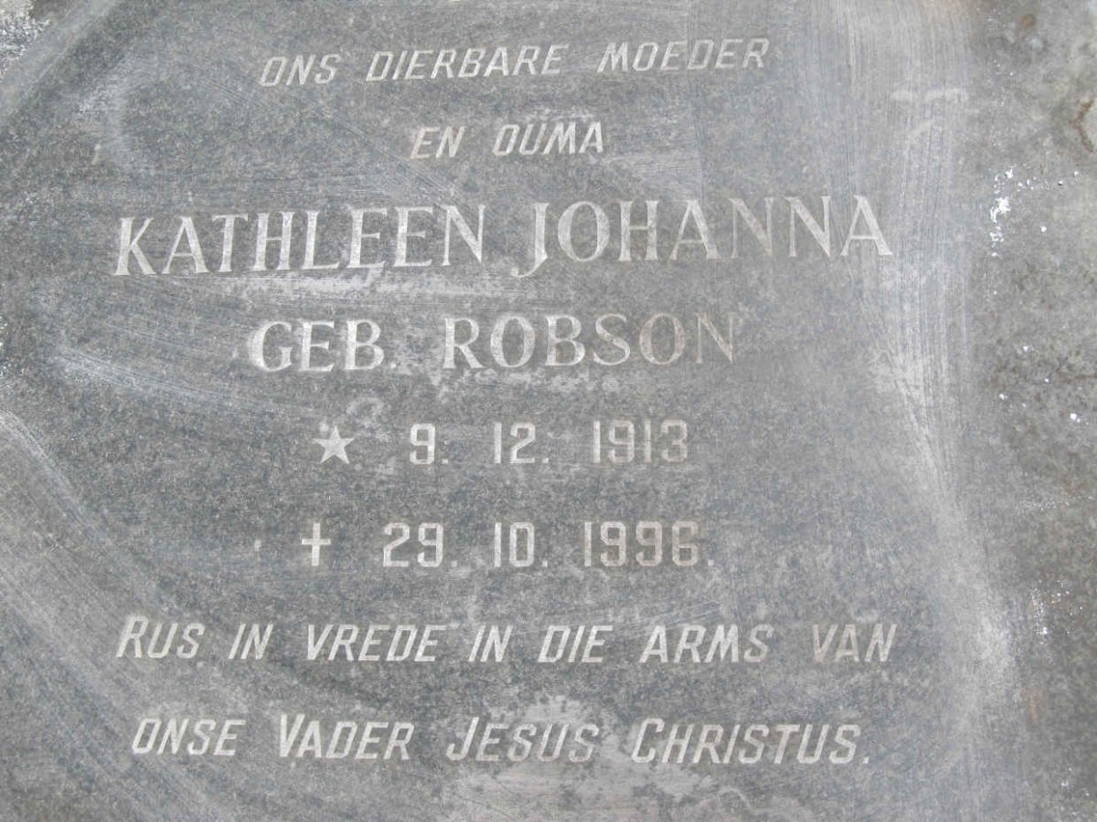 ROETZ Gerhardus Diederick Jacobus 1915-1972 &amp; Kathleen Johanna ROBSON 1913-1996