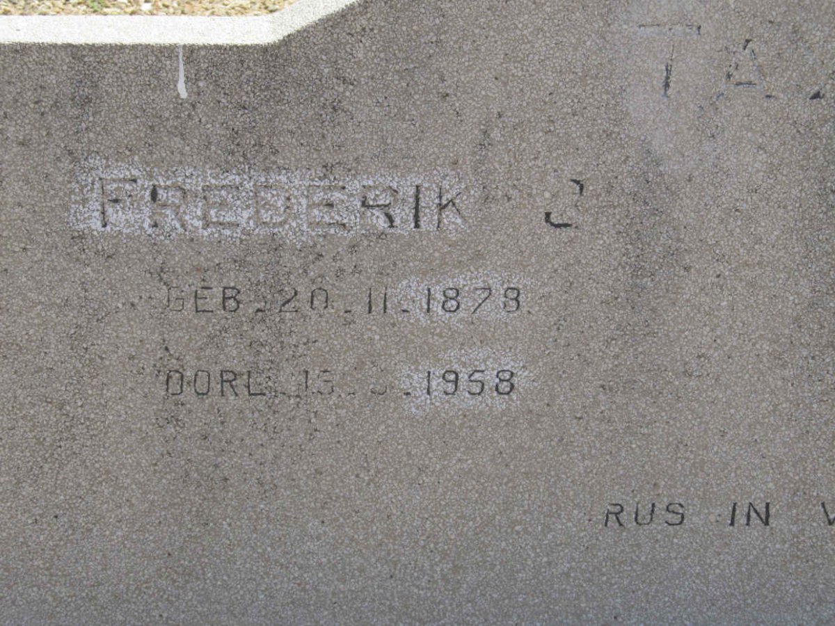 TAYLOR Frederik J. 1878-1958 &amp; Anna S.S. BRITS 1880-1960