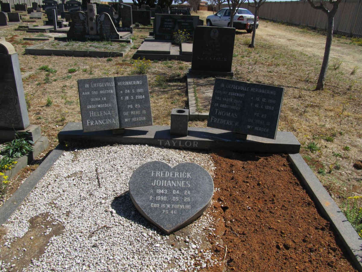 TAYLOR Thomas Frederick 1916-1989 &amp; Helena Francina 1921-2004 :: TAYLOR Frederick Johannes 1943-1990