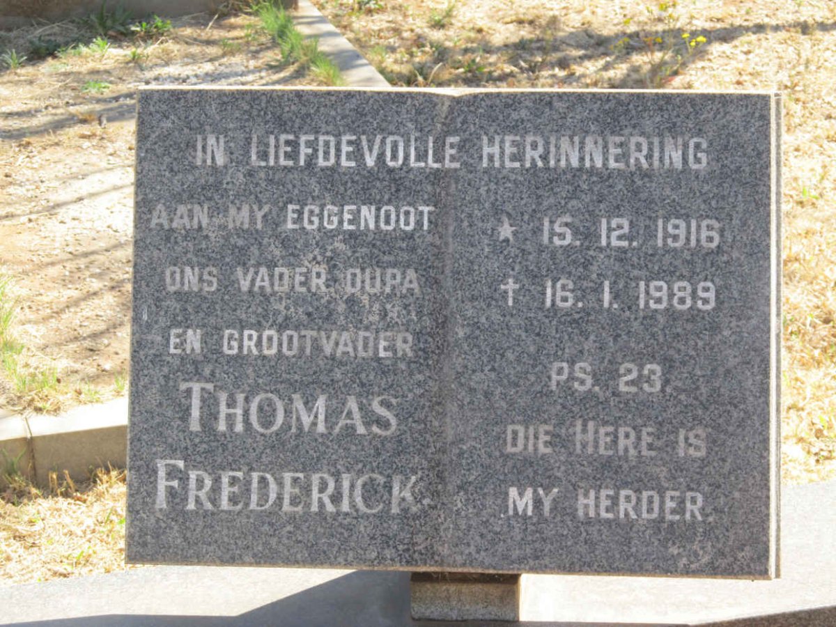 TAYLOR Thomas Frederick 1916-1989 &amp; Helena Francina 1921-2004 :: TAYLOR Frederick Johannes 1943-1990