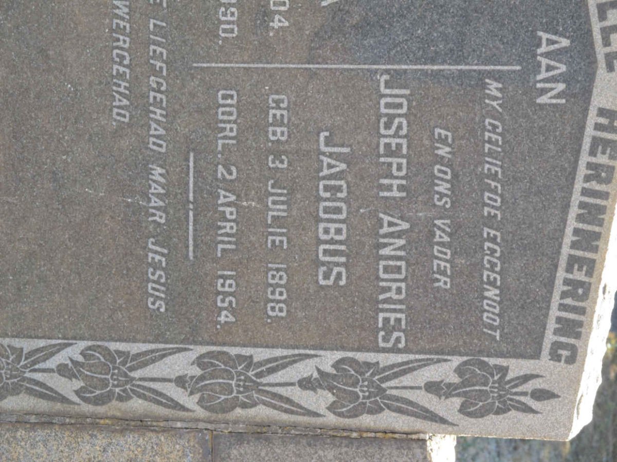 DYK Joseph Andries Jacobus, van 1898-1954 &amp; Louisa Hendrina 1904-1990