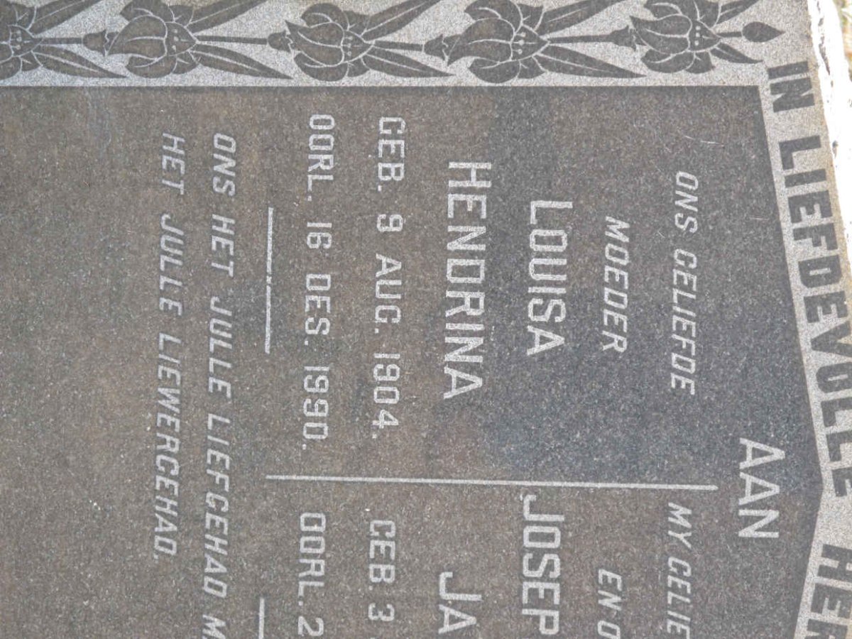 DYK Joseph Andries Jacobus, van 1898-1954 &amp; Louisa Hendrina 1904-1990