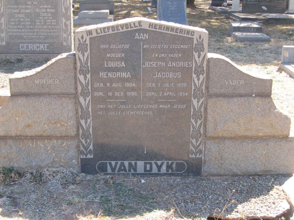 DYK Joseph Andries Jacobus, van 1898-1954 &amp; Louisa Hendrina 1904-1990