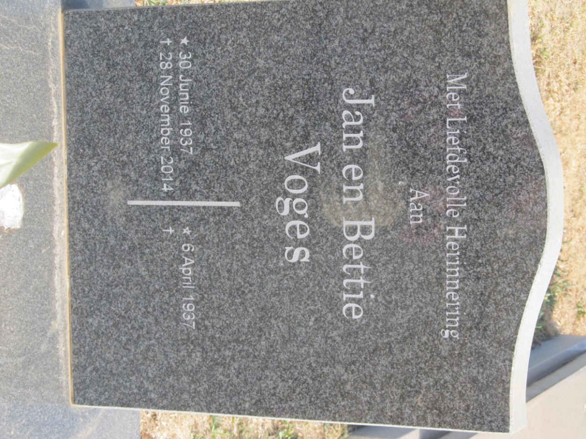 VOGES Jan 1937-2014 &amp; Bettie 1937-
