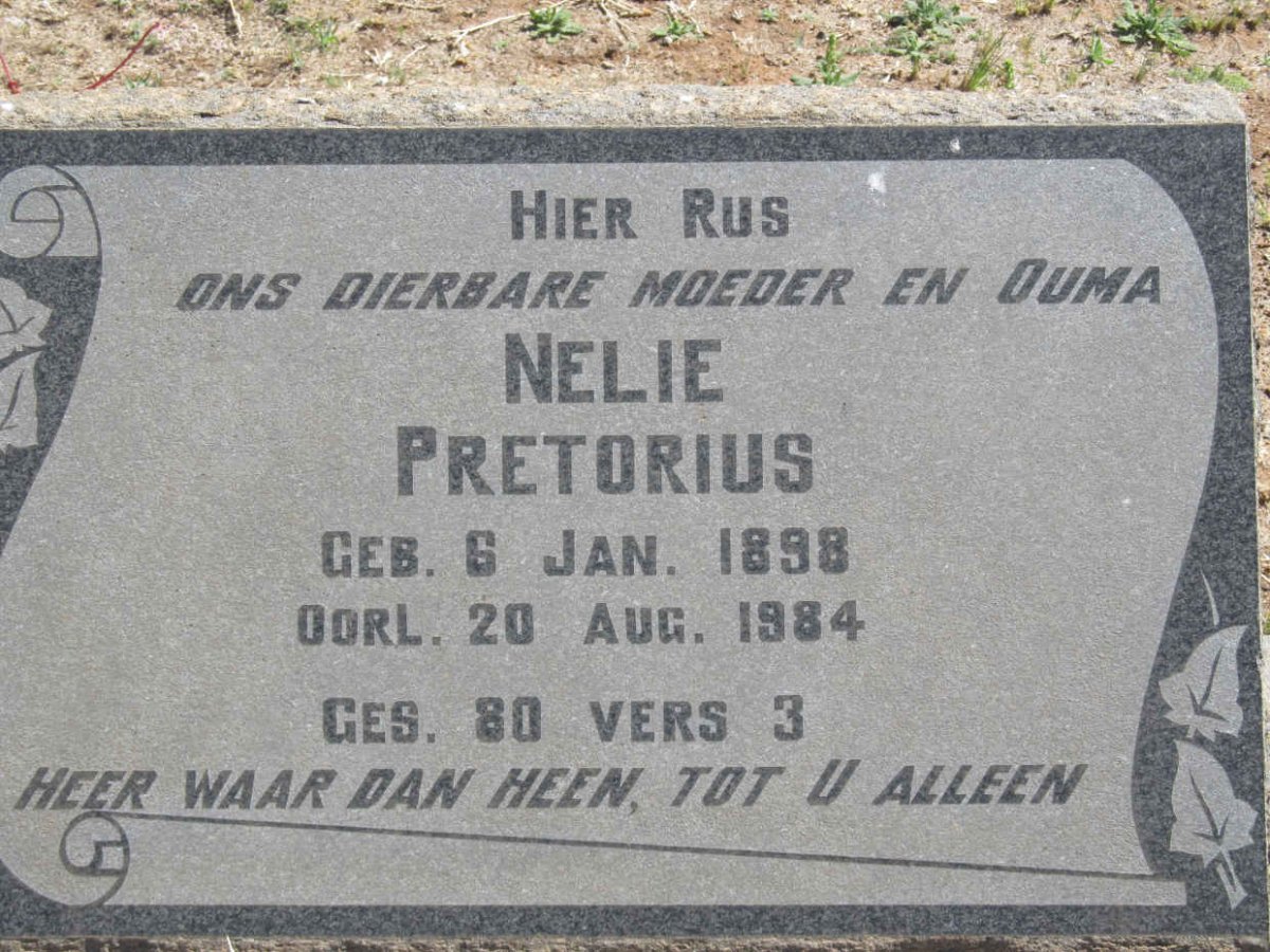 PRETORIUS Nelie 1898-1984