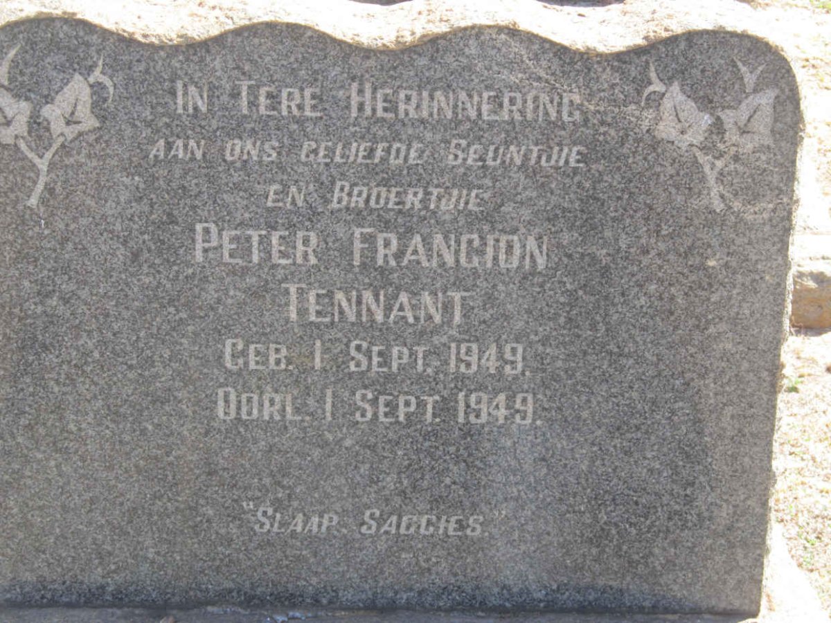 TENNANT Peter Francion 1949-1949