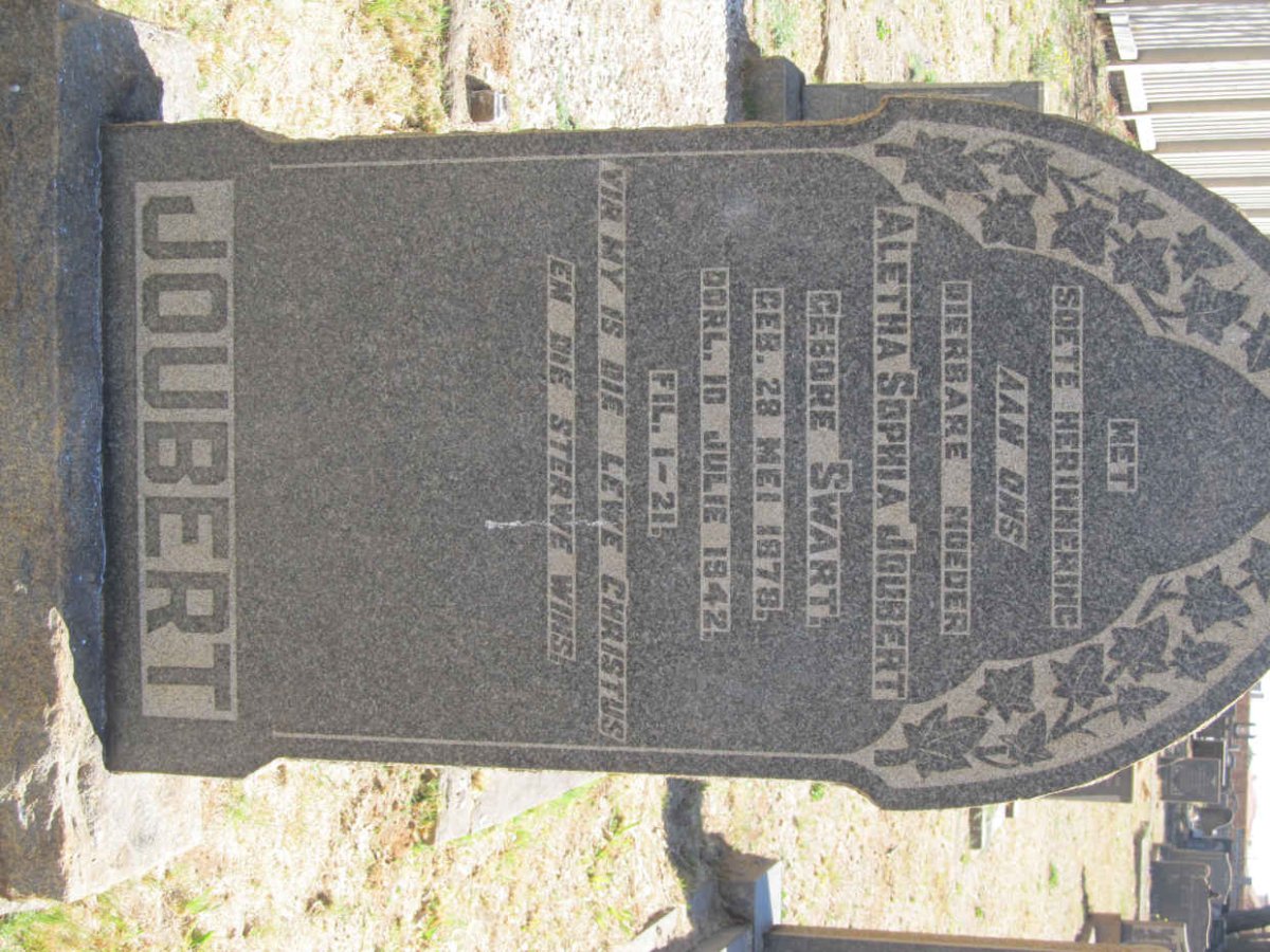 JOUBERT Aletha Sophia nee SWART 1878-1942