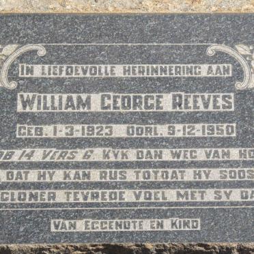 REEVES William George 1923-1950