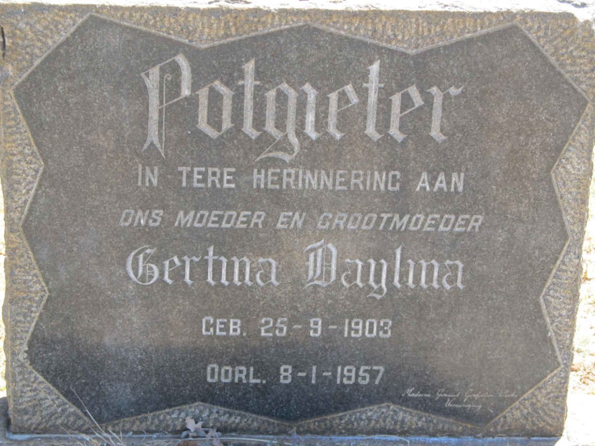 POTGIETER Gertina Daylina 1903-1957