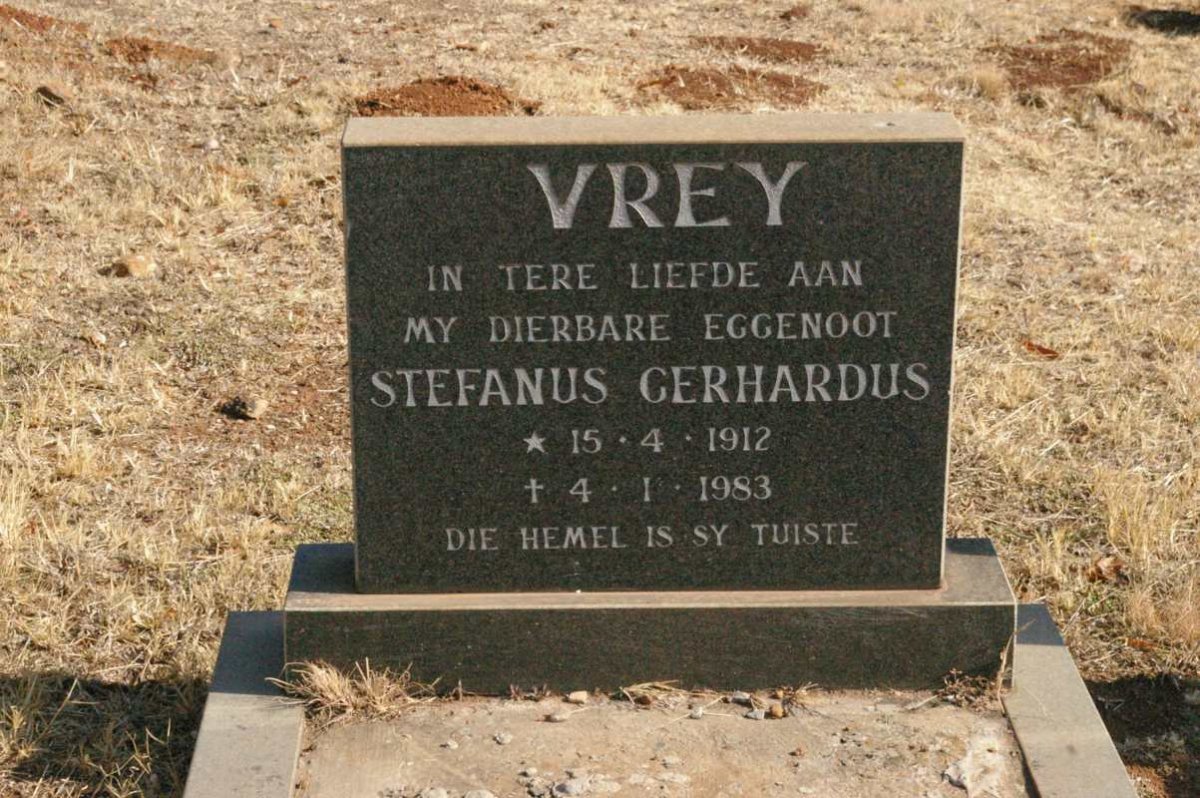 VREY Stefanus Gerhardus 1912-1983