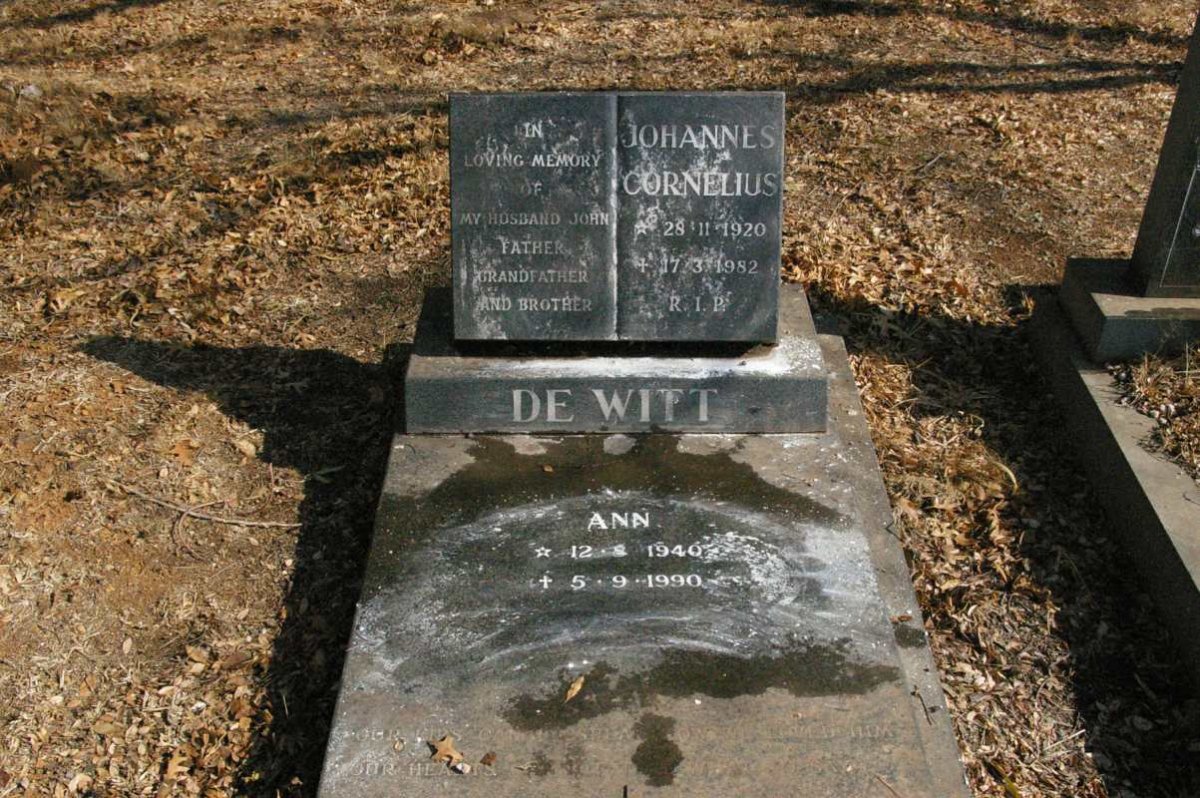 WITT Johannes Cornelius, de 1920-1982 &amp;  Ann 1940-1990