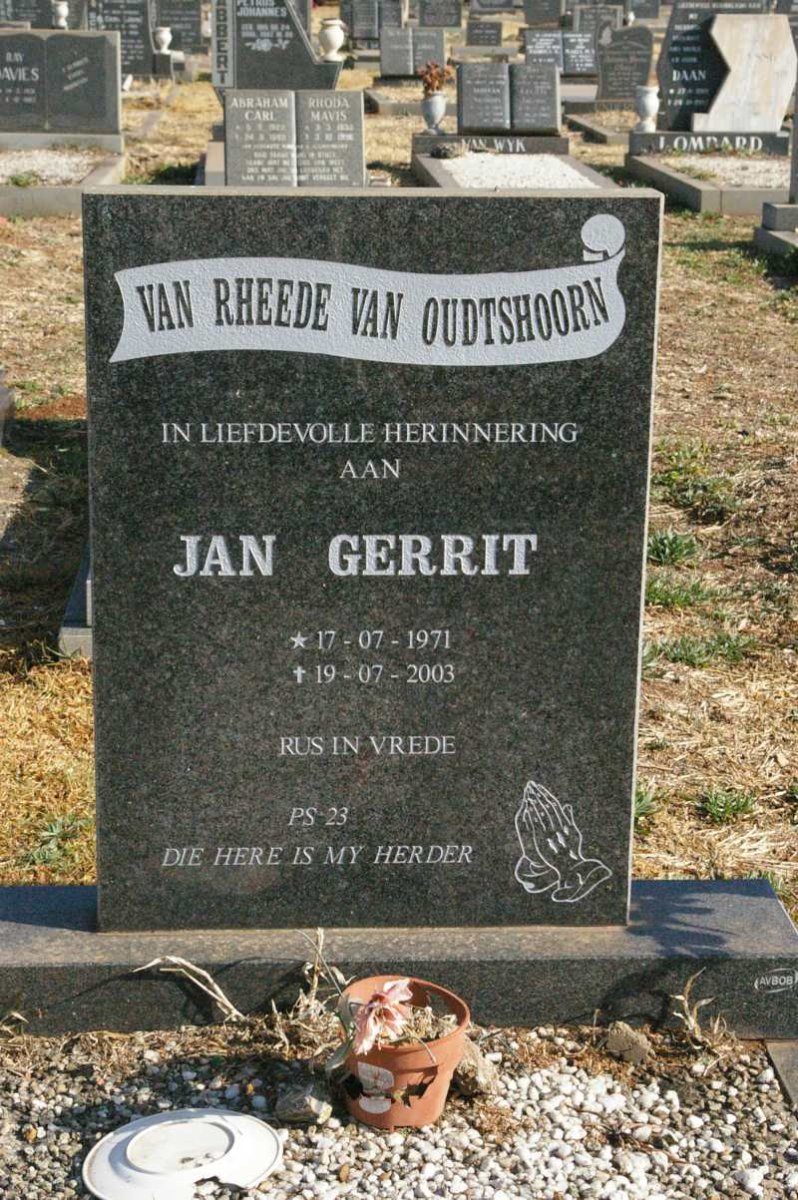 OUDTSHOORN Jan Gerrit, van Rheede van 1971-2003