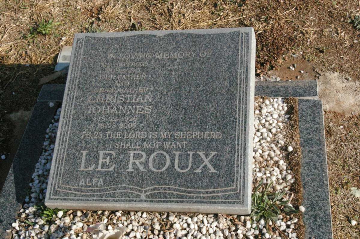 ROUX Christiaan Johannes, le 1926-2005