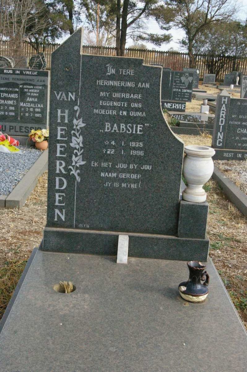 HEERDEN Babsie, van 1935-1986
