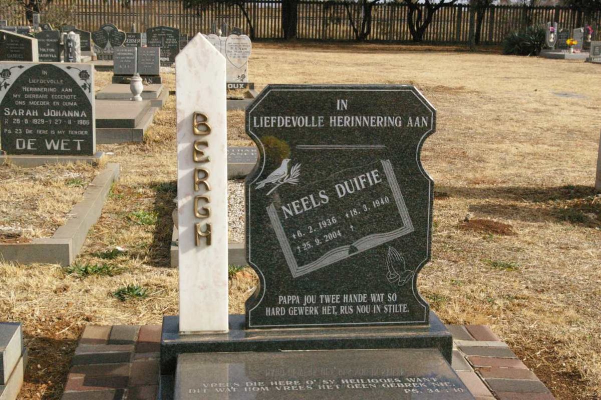 BERGH Neels 1936-2004 &amp; Duifie 1940-