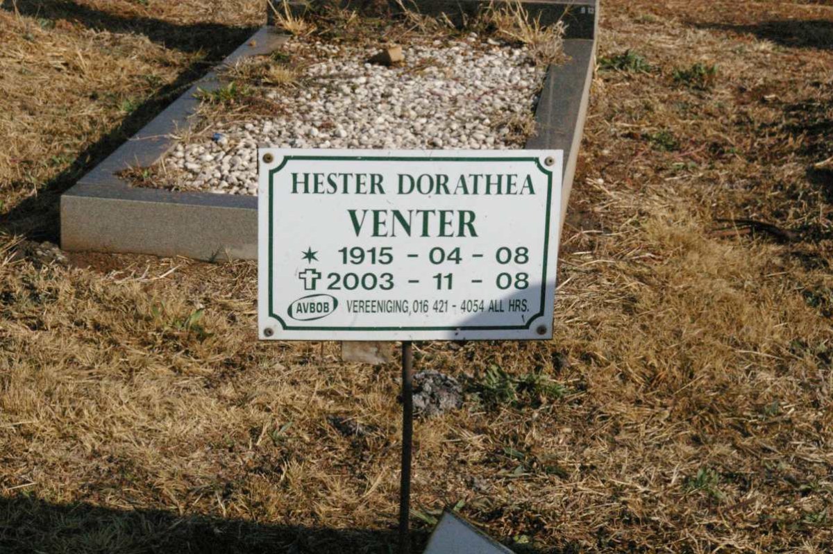 VENTER Hester Dorathea 1915-2003