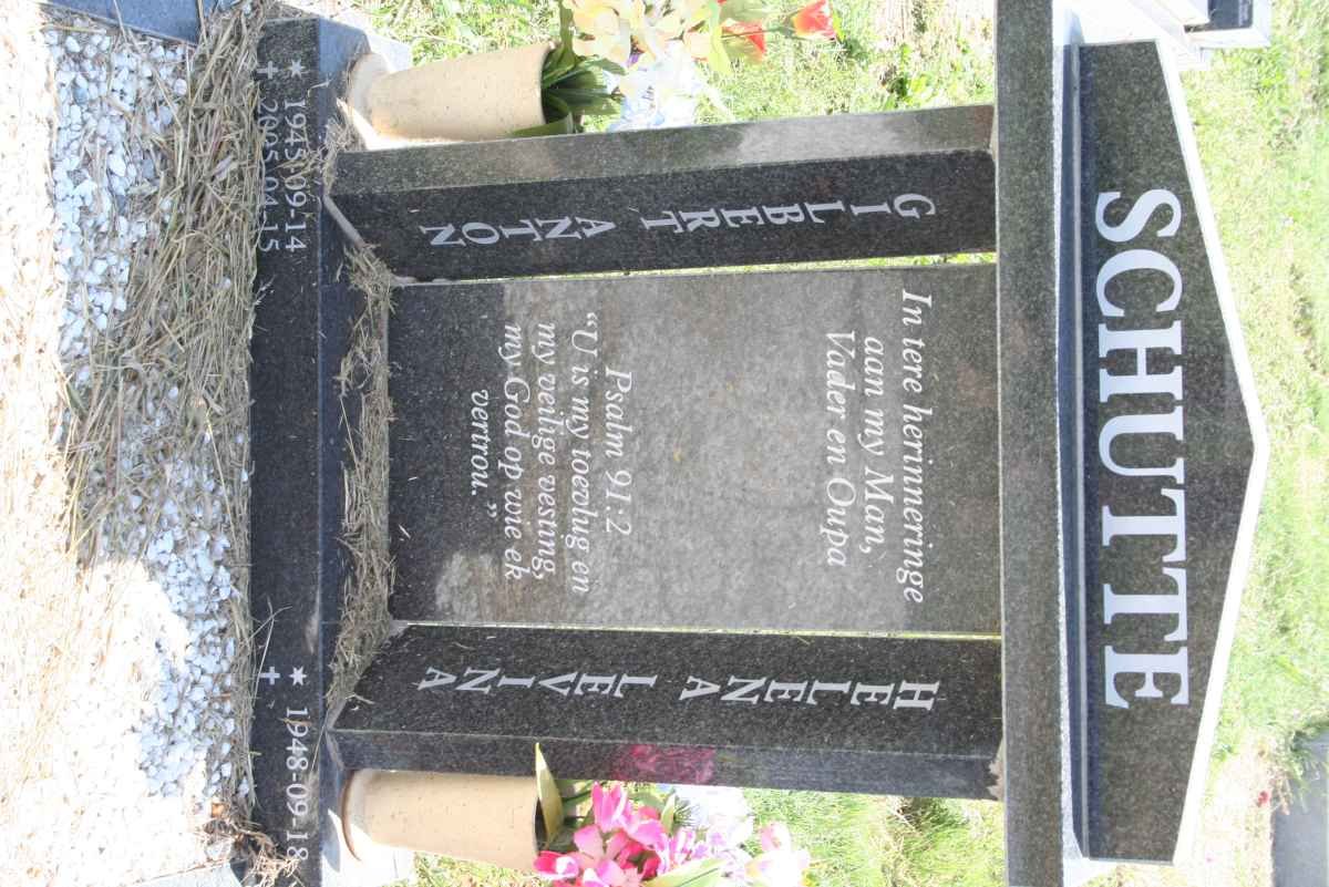 SCHUTTE  Gilbert Anton 1945-2005 &amp; Helena Levina  1948-