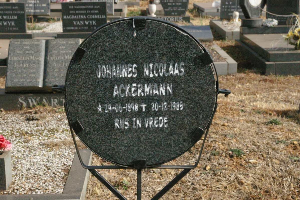 ACKERMANN Johannes Nicolaas 1898-1985