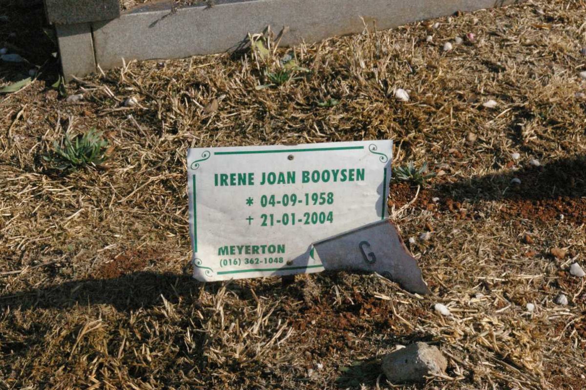 BOOYSEN Irene Joan 1958-2004