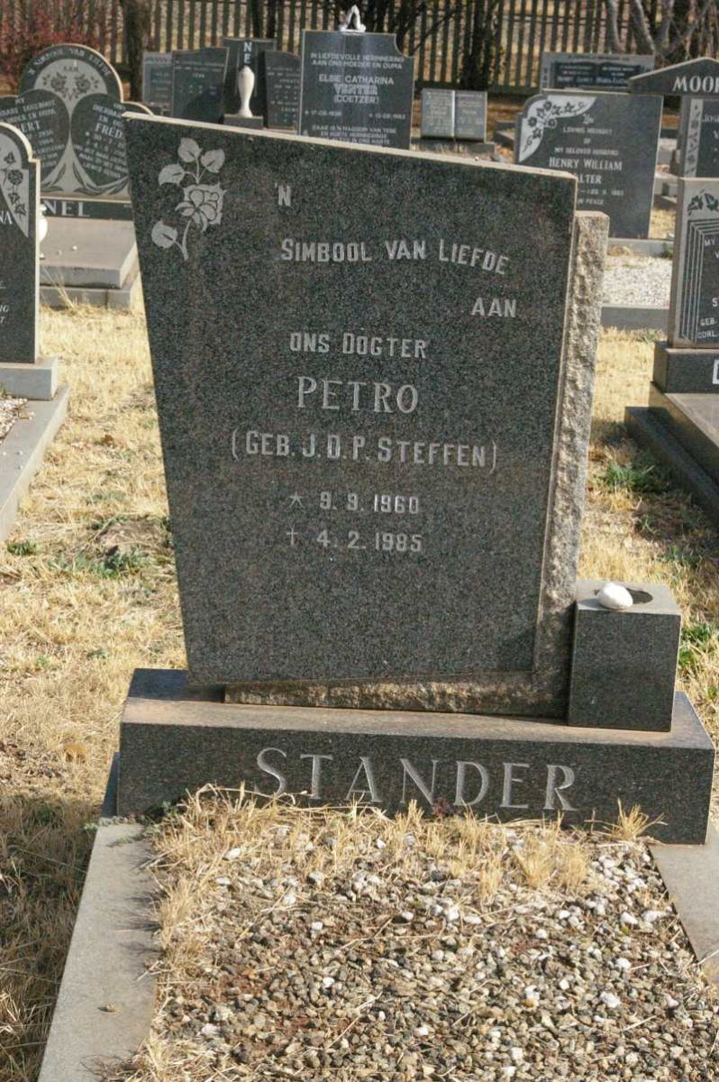 STANDER J.D.P. nee STEFFEN 1960-1985