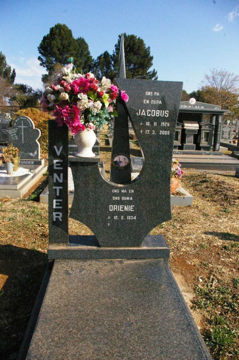 VENTER Jacobus 1929-2005 &amp; Drienie 1934-