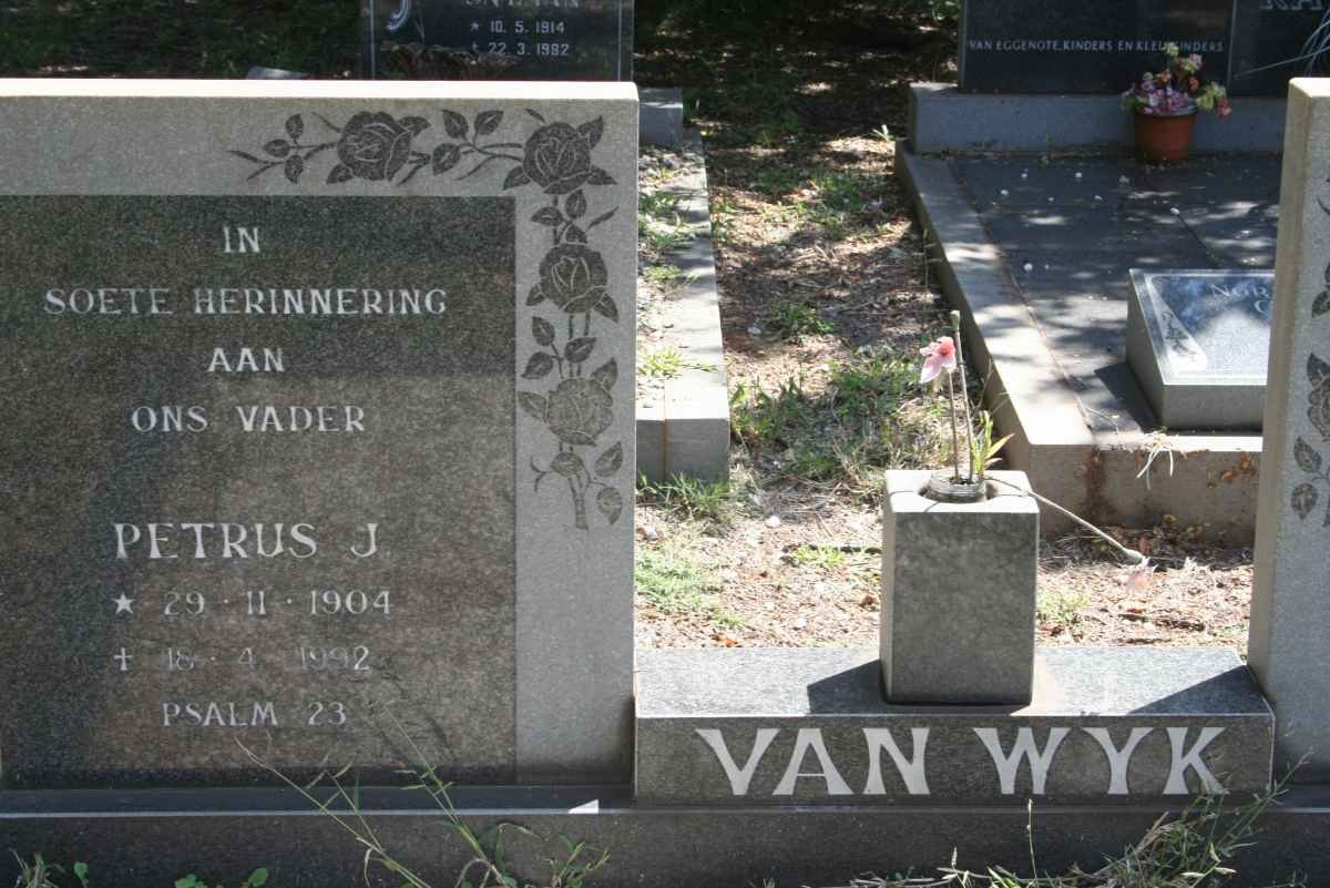 WYK Petrus J., van 1904-1992
