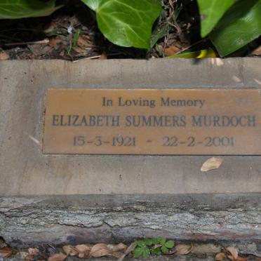 MURDOCH Elizabeth Summers 1921-2001