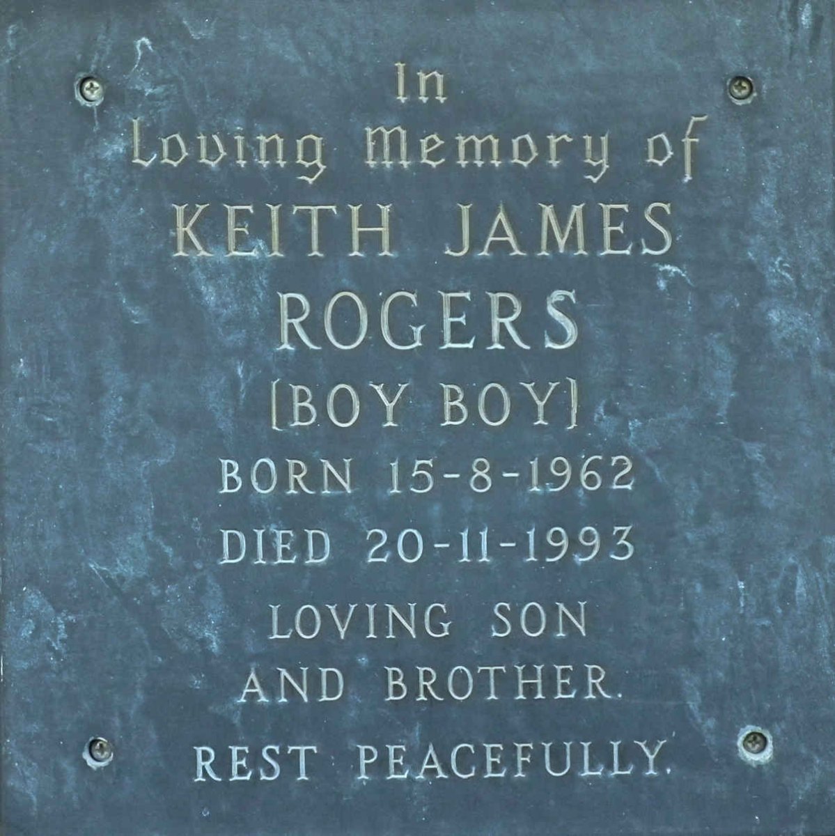 ROGERS Keith James 1962-1993