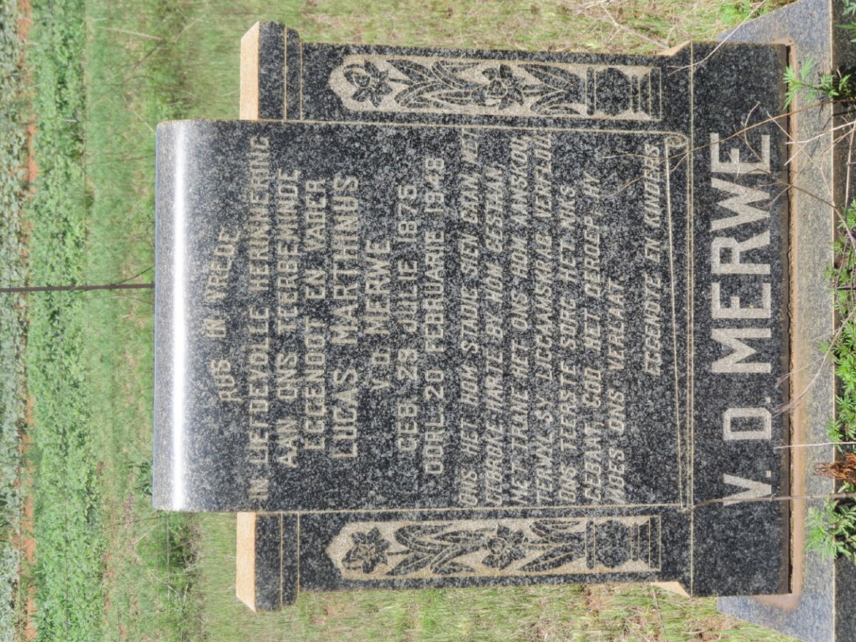 MERWE Lucas Marthinus, v.d. 1875-1948