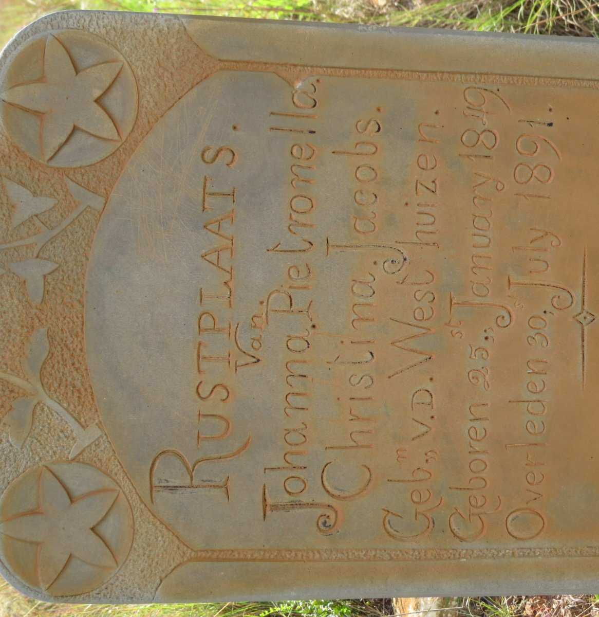 JACOBS Johanna Pietronella Christina nee V.D. WESTHUIZEN 1849-1891