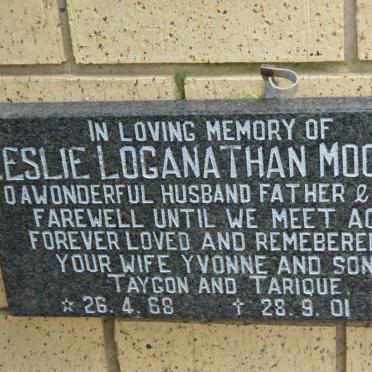 MOODLEY Leslie Loganathan 1968-2001