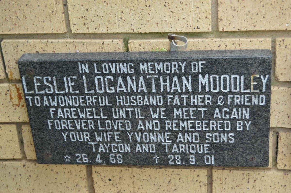 MOODLEY Leslie Loganathan 1968-2001