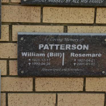 PATTERSON William 1925-1990 &amp; Rosemarè 1927-2001