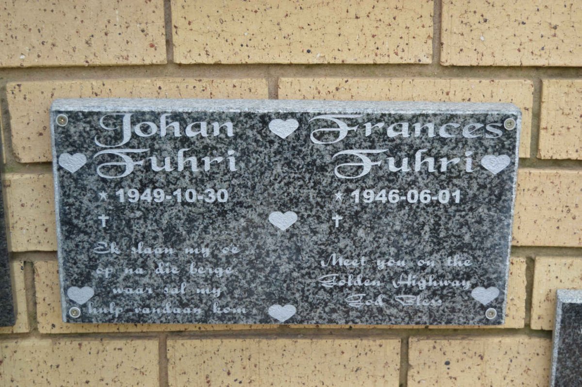 FUHRI Johan 1949- &amp; Frances 1946-