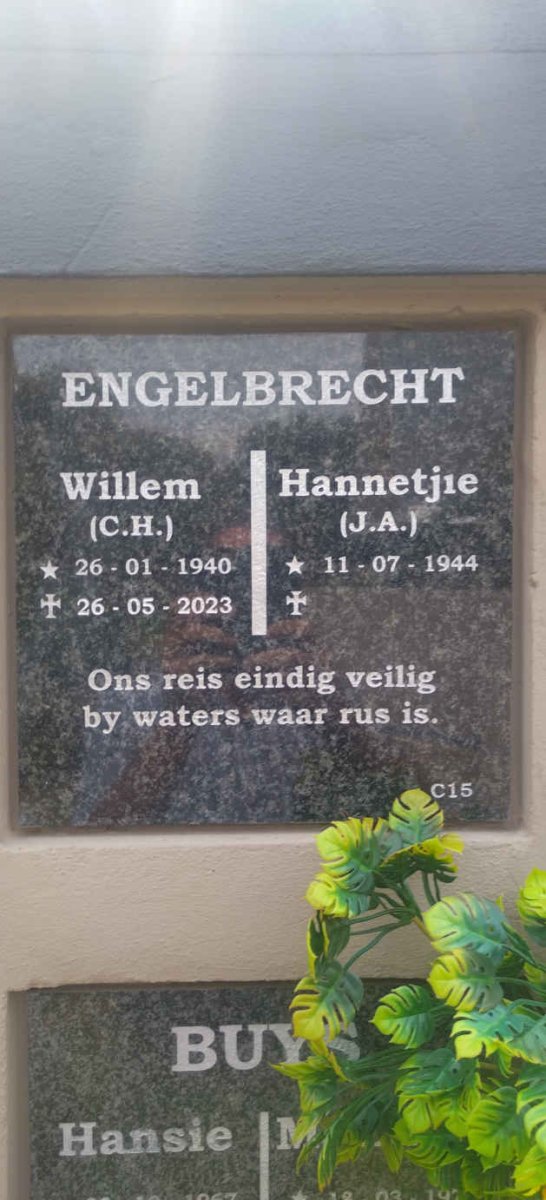 ENGELBRECHT C.H. 1940-2023 & J.A. 1944- 