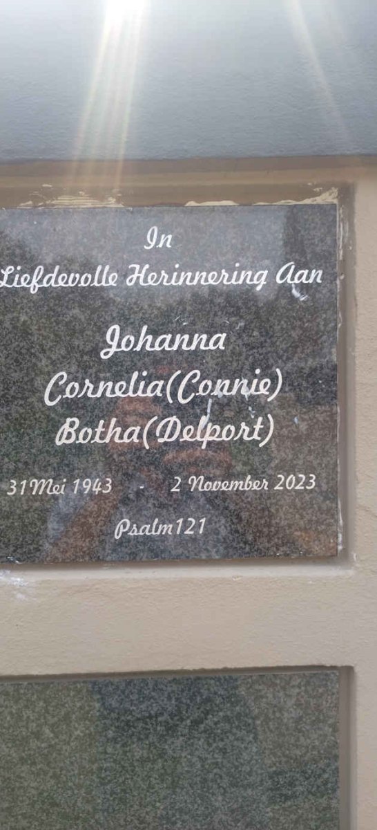 BOTHA Johanna Cornelia nee DELPORT 1943-2023