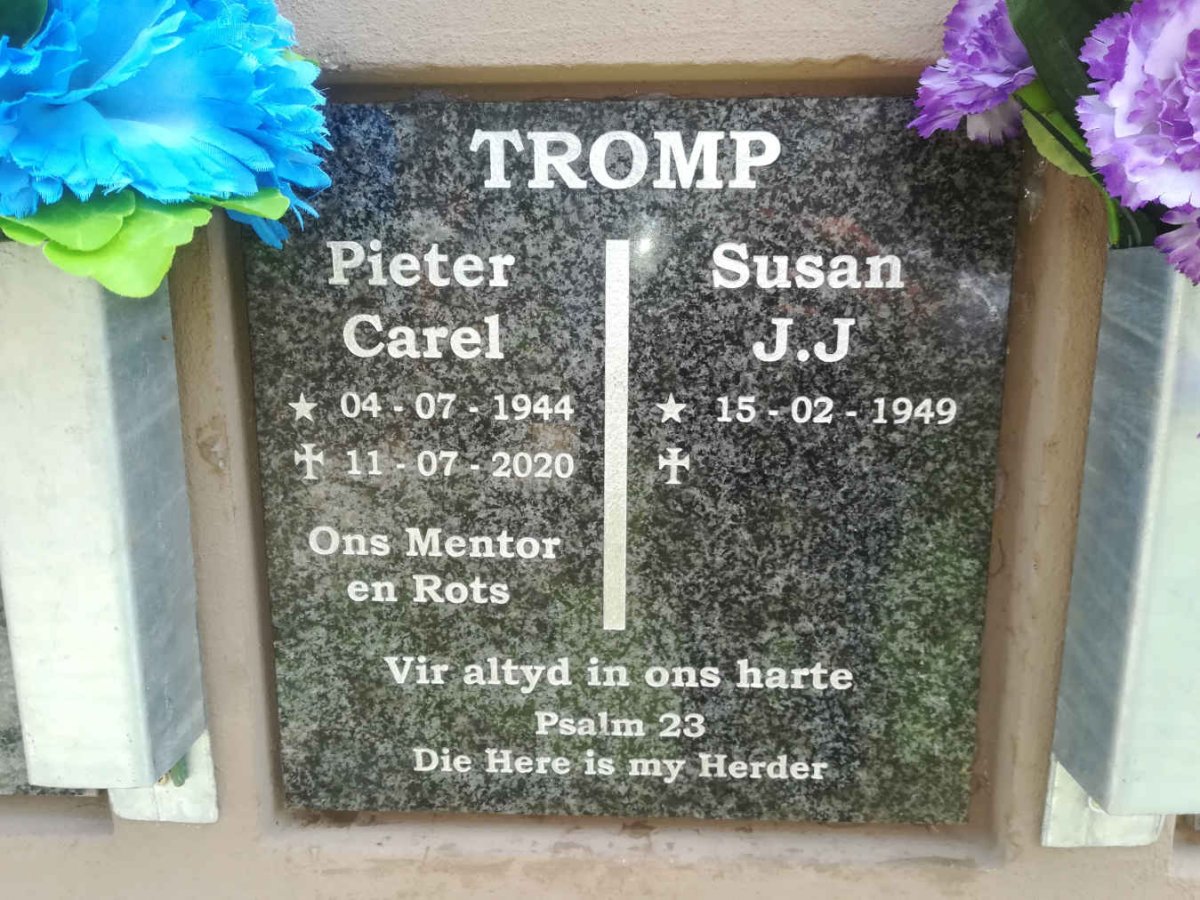 TROMP Pieter Carel 1944-2020 &amp; Susan J.J. 1949-