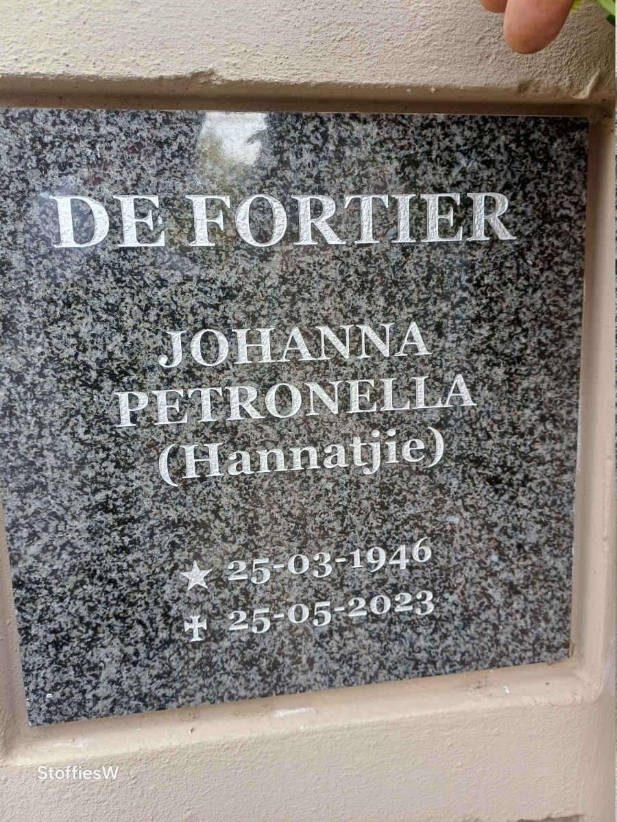 FORTIER Johanna Petronella, de 1946-2023