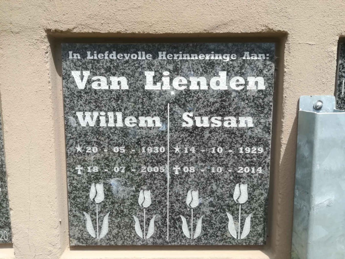LIENDEN Willem, van 1930-2005 &amp; Susan 1929-2014