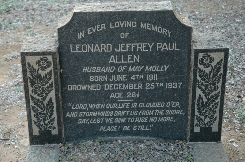 ALLEN Leonard Jeffrey Paul 1911-1937