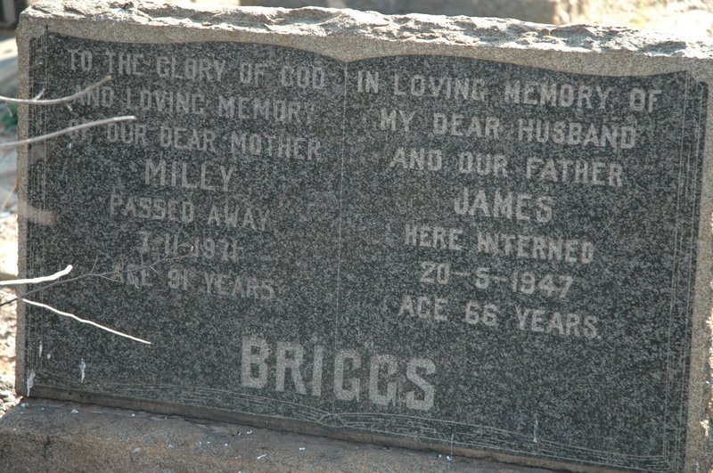 BRIGGS James -1947 &amp; Milly -1971 