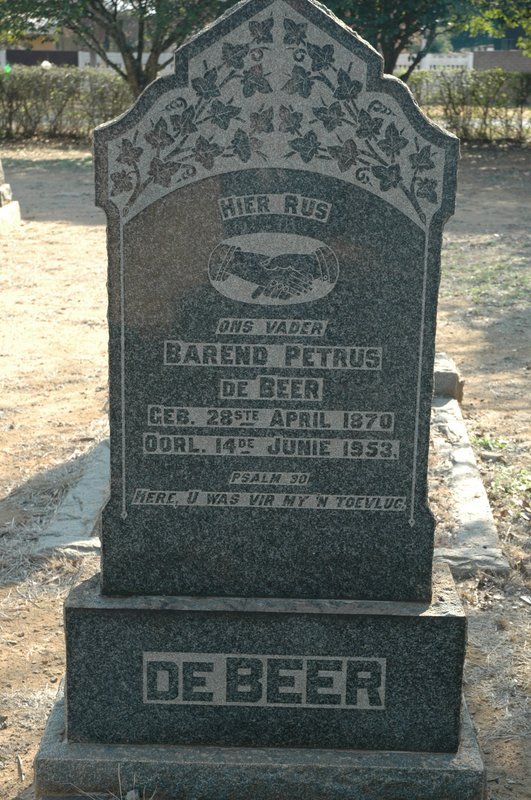 BEER Barend Petrus, de 1870-1953