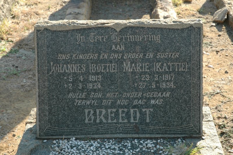 BREEDT Johannes 1913-1934 :: BREEDT Marie 1917-1934