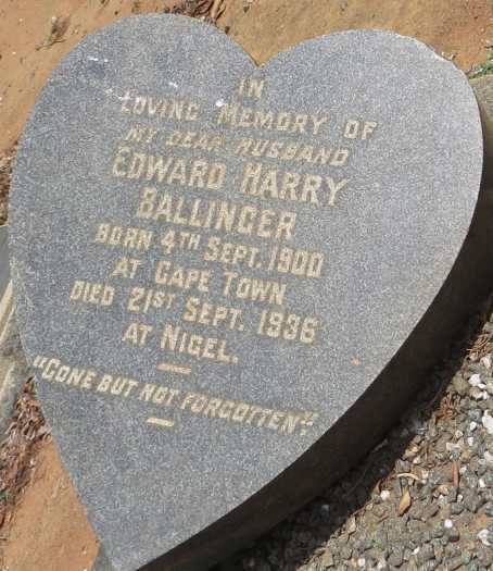 BALLINGER Edward Harry 1900-1936