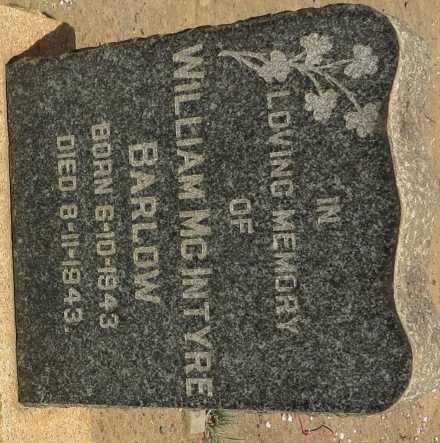 BARLOW William McIntyre 1943-1943