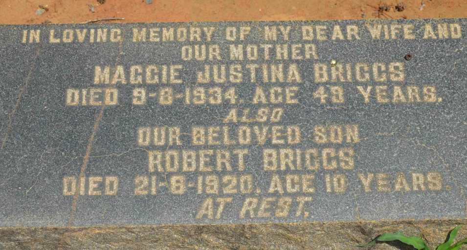 BRIGGS Maggie Justina -1934 :: BRIGGS Robert -1920