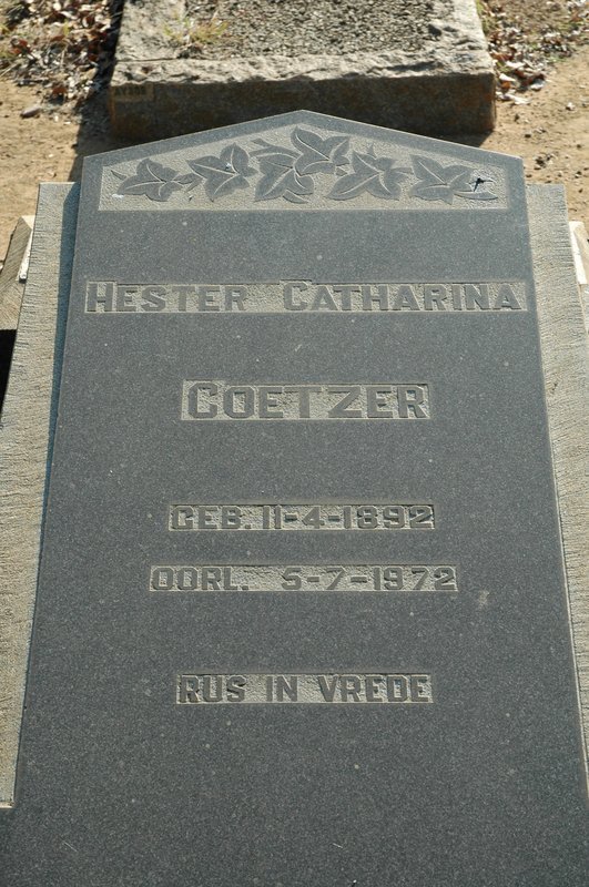 COETZER Hester Catharina 1892-1972
