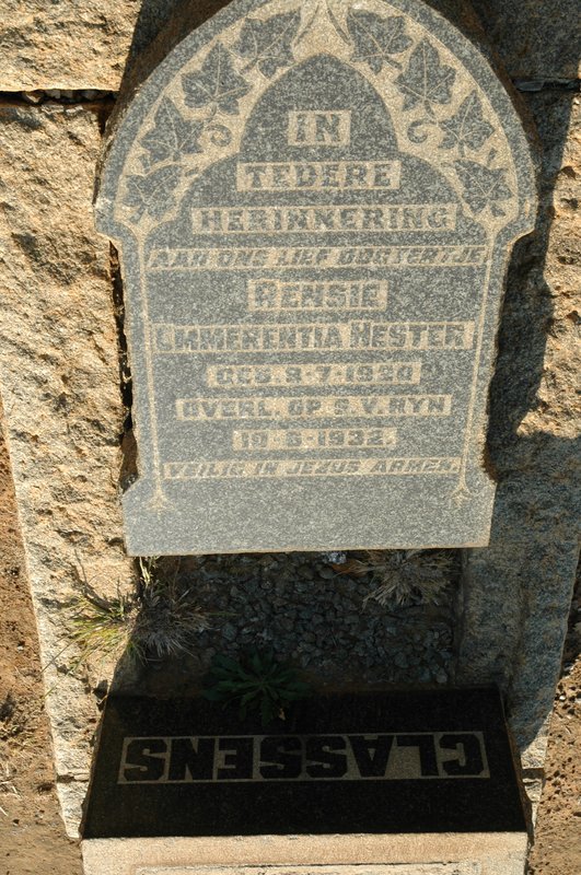 CLASSENS Rensie Emmerentia Hester 1920-1932