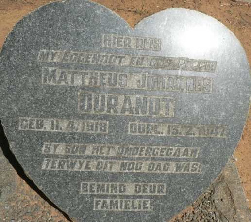 DURANDT Mattheus Johannes 1913-1947