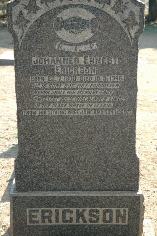 ERICKSON Johannes Ernest 1878-1946